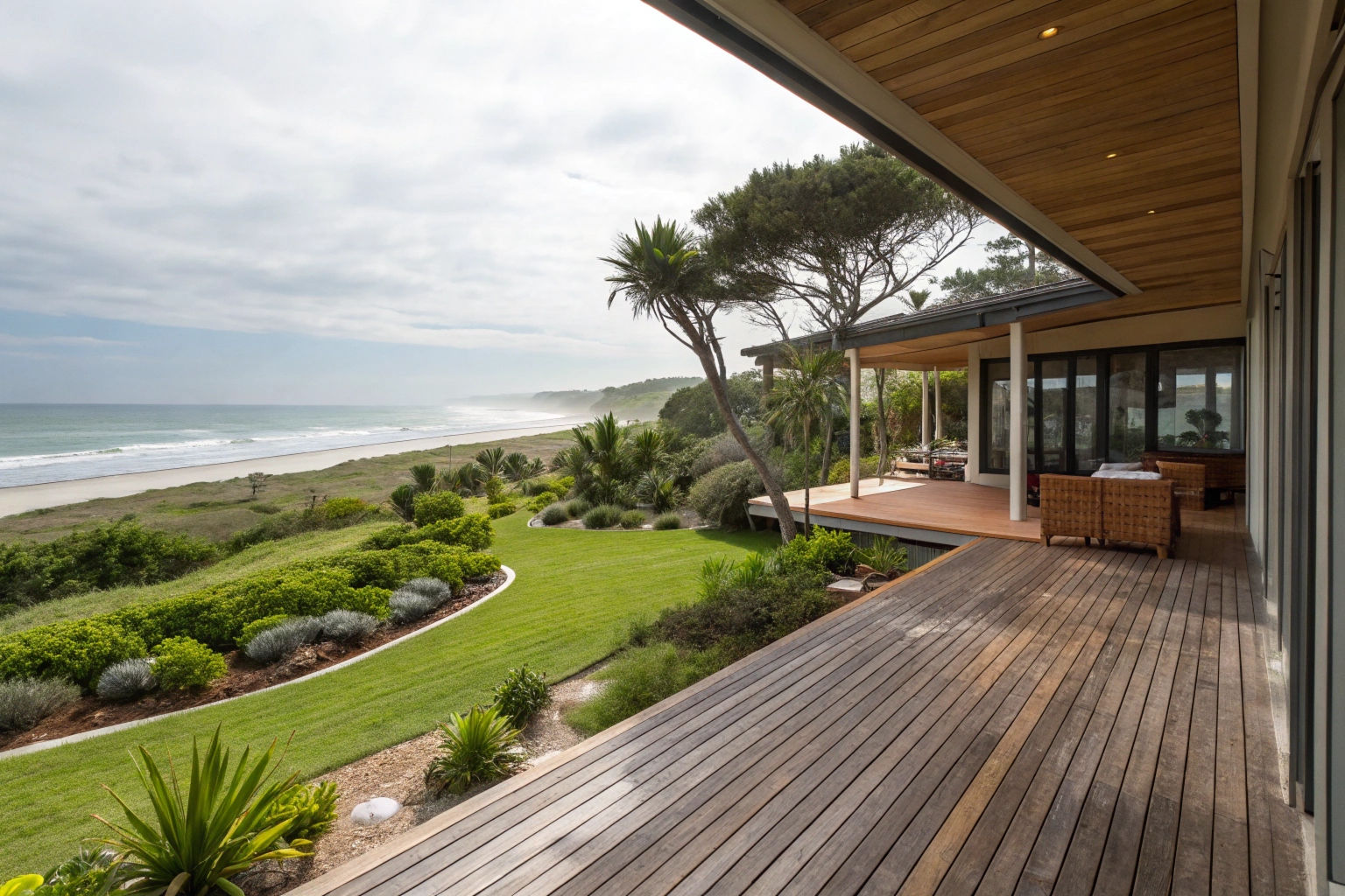 Premium timber deck at an established Mermaid Beach beachfront home