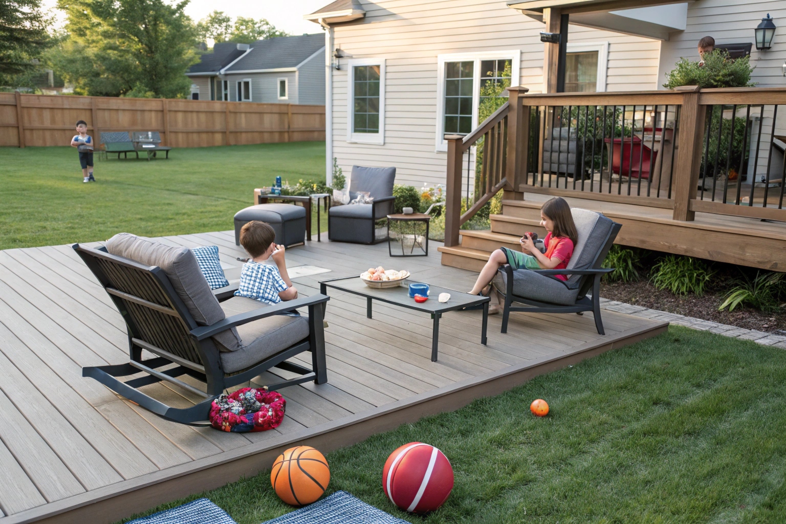 Family entertaining deck in Miami near Pizzey Park