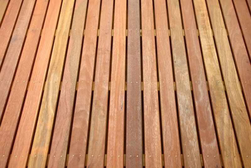 Close-up of timber decking boards showing natural wood grain