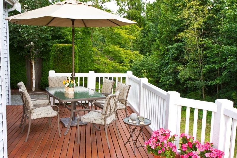 A patio in a verandah