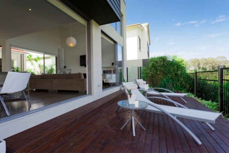 Decking outside a home