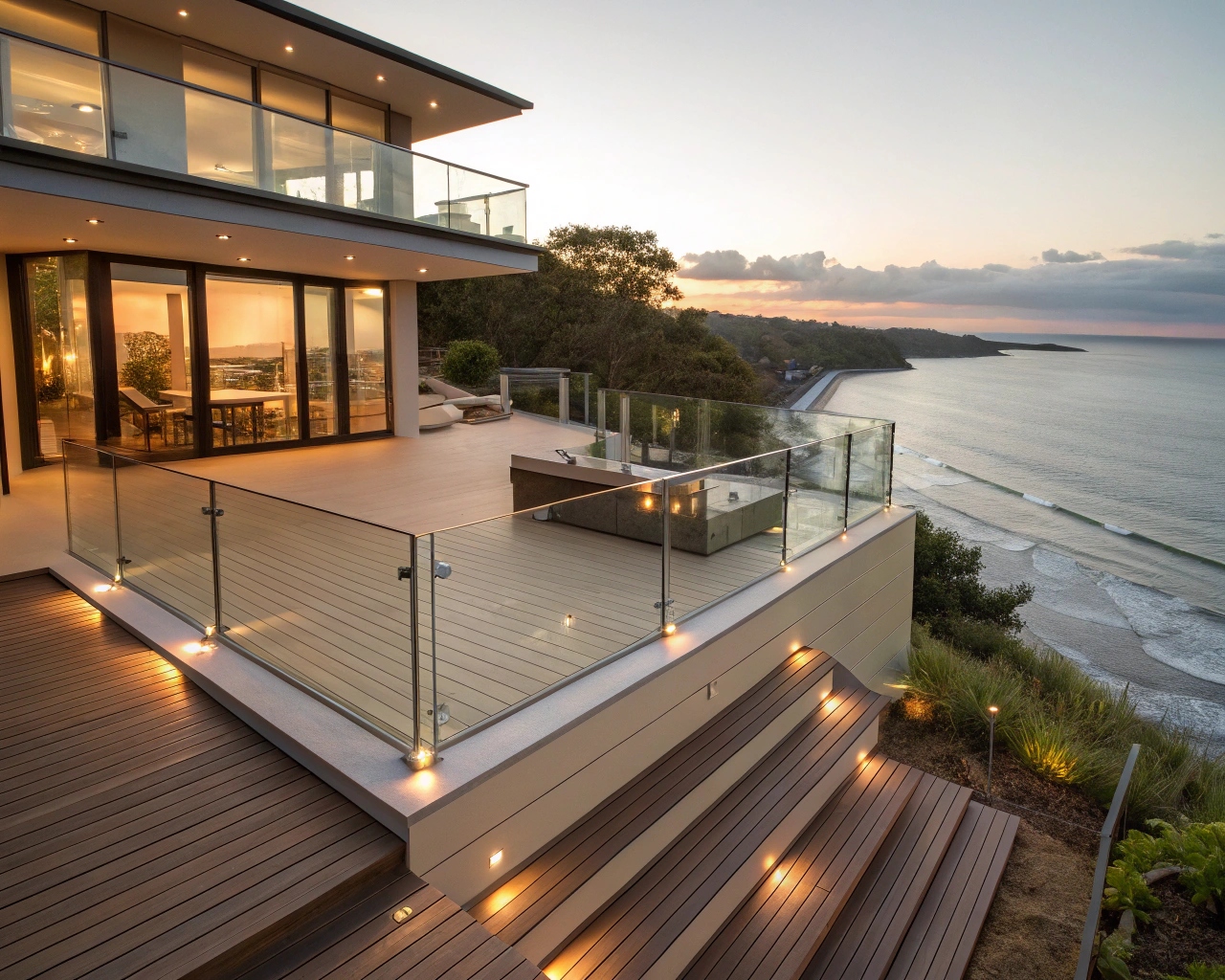 Luxury composite deck with ocean views in Broadbeach designed for coastal entertaining