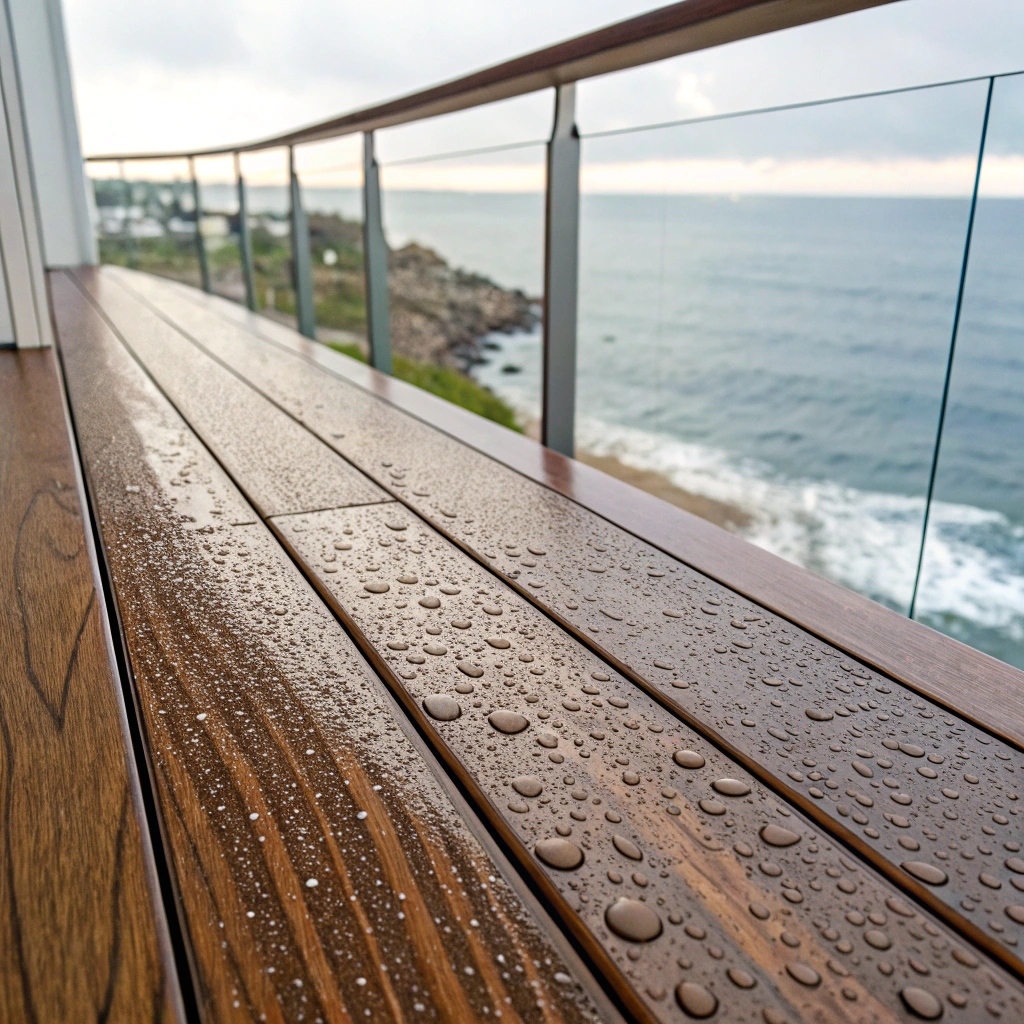 Premium salt-resistant composite decking material ideal for Broadbeach coastal home