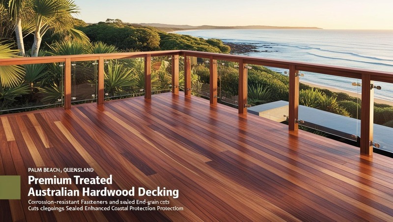 Premium coastal timber decking – durable, treated Australian hardwood
