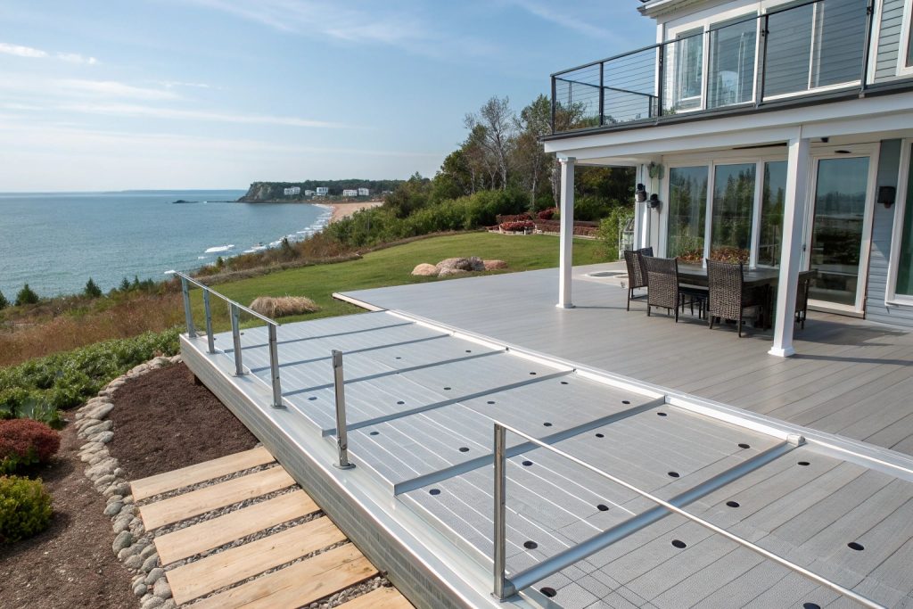 Marine-grade aluminium decking system designed for 30+ year lifespan in Palm Beach's salt-laden environment