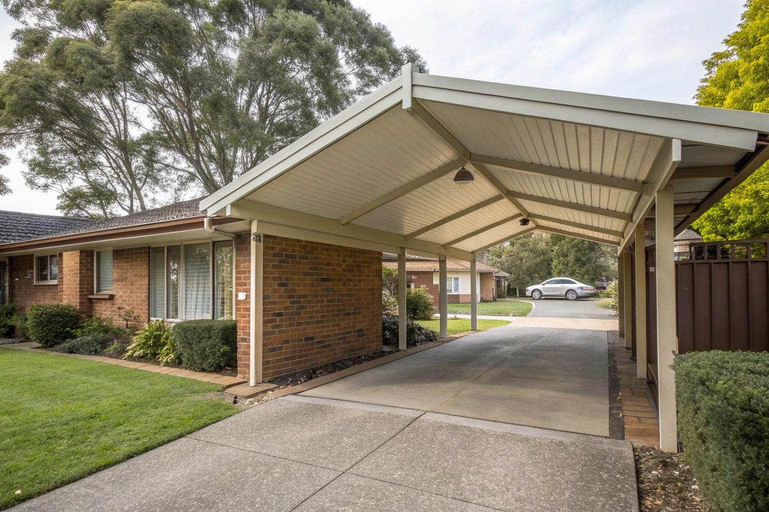 Attached carport with covered walkway Gold Coast home