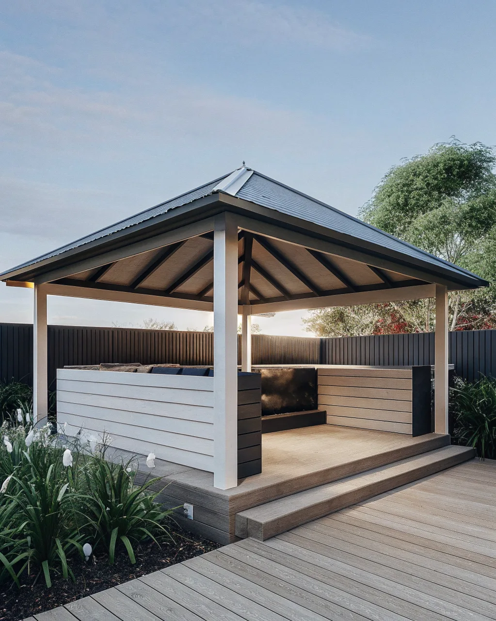 Beautifully finished gazebo in an Australian backyard