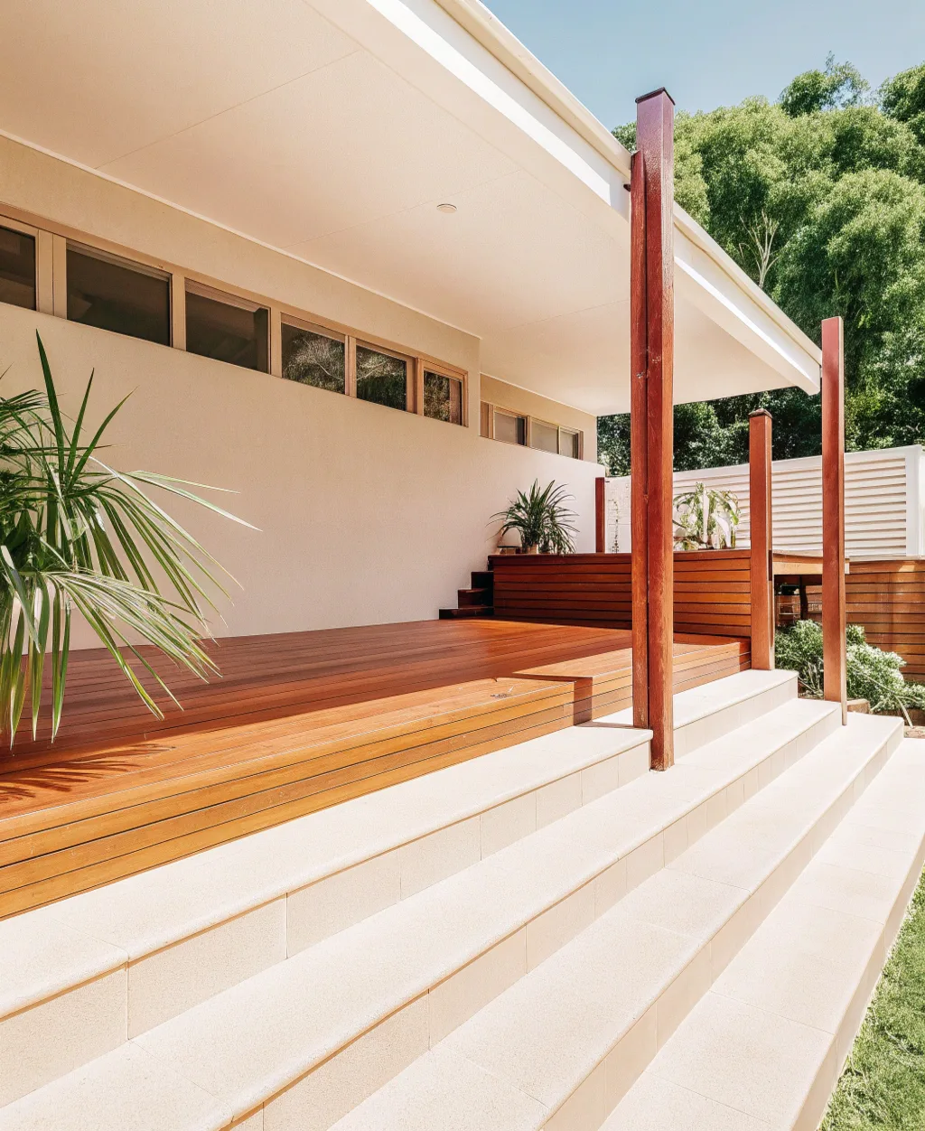 Custom multi-level deck design on a Gold Coast property