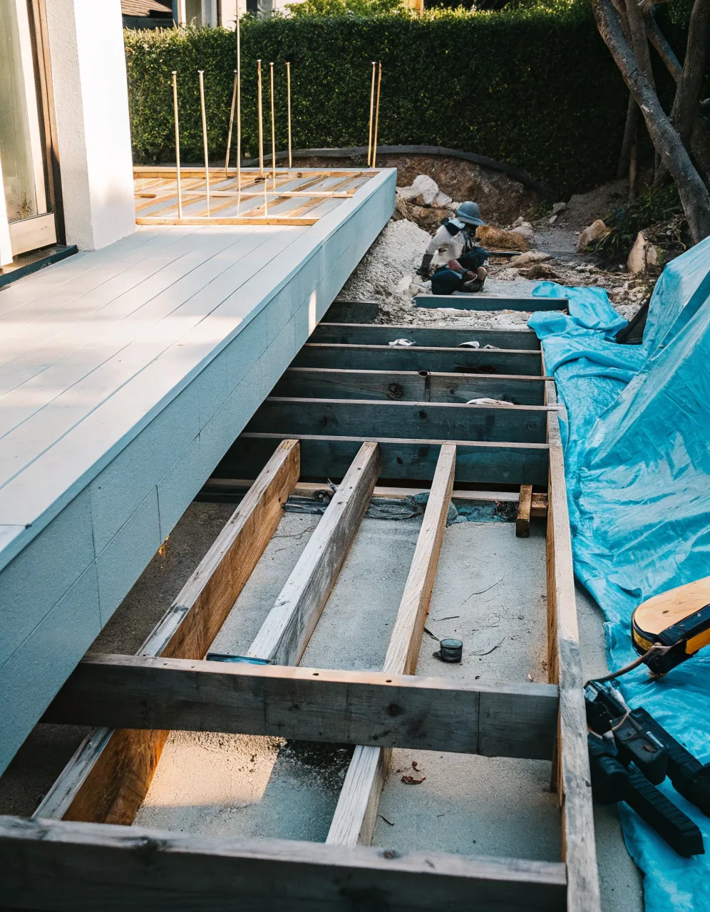 Deck demolition in progress on a Gold Coast residential property