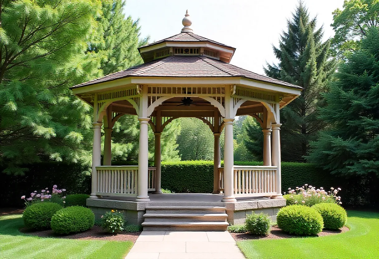 person doing a timber gazebo construction