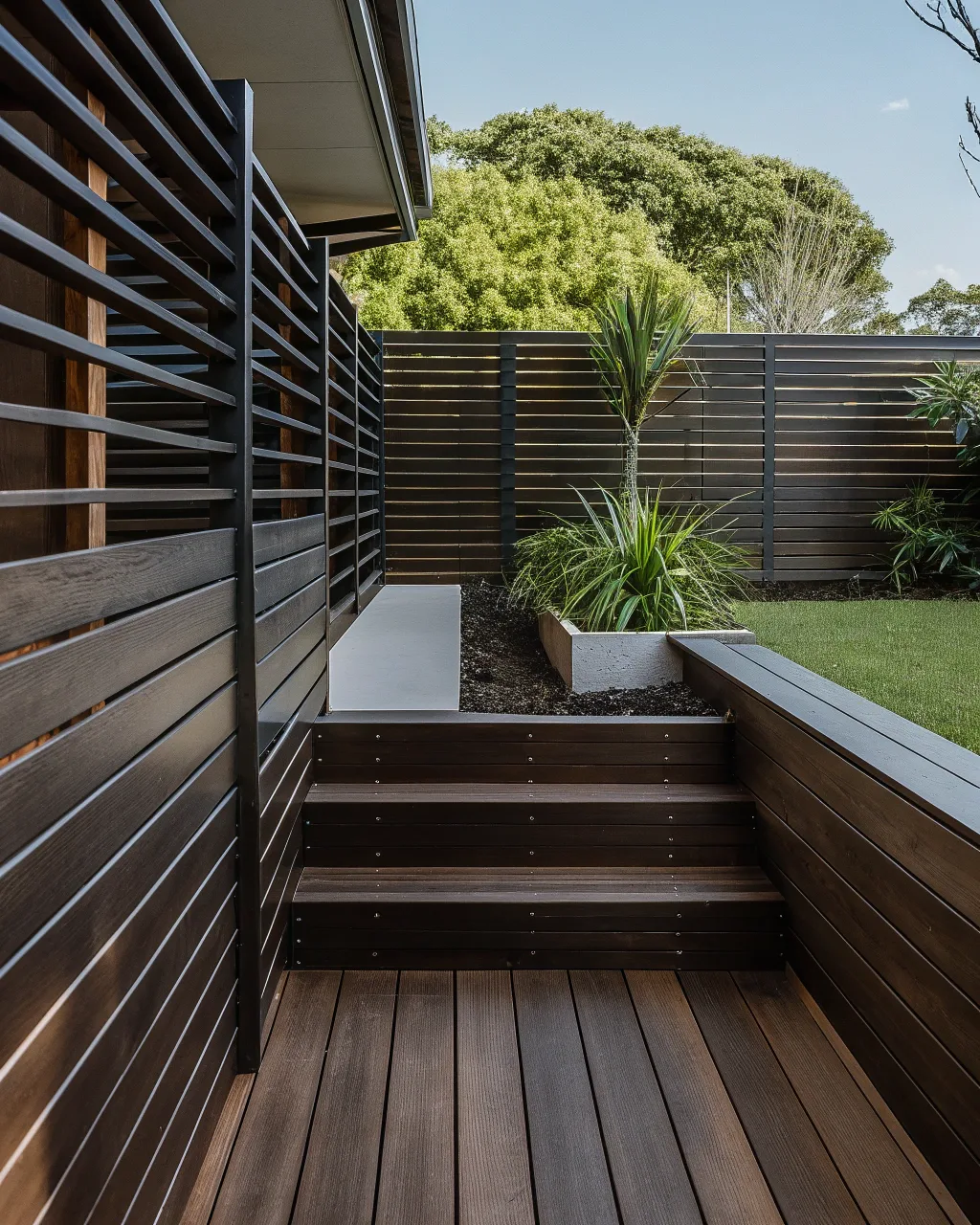 Gold Coast deck with custom privacy screening design