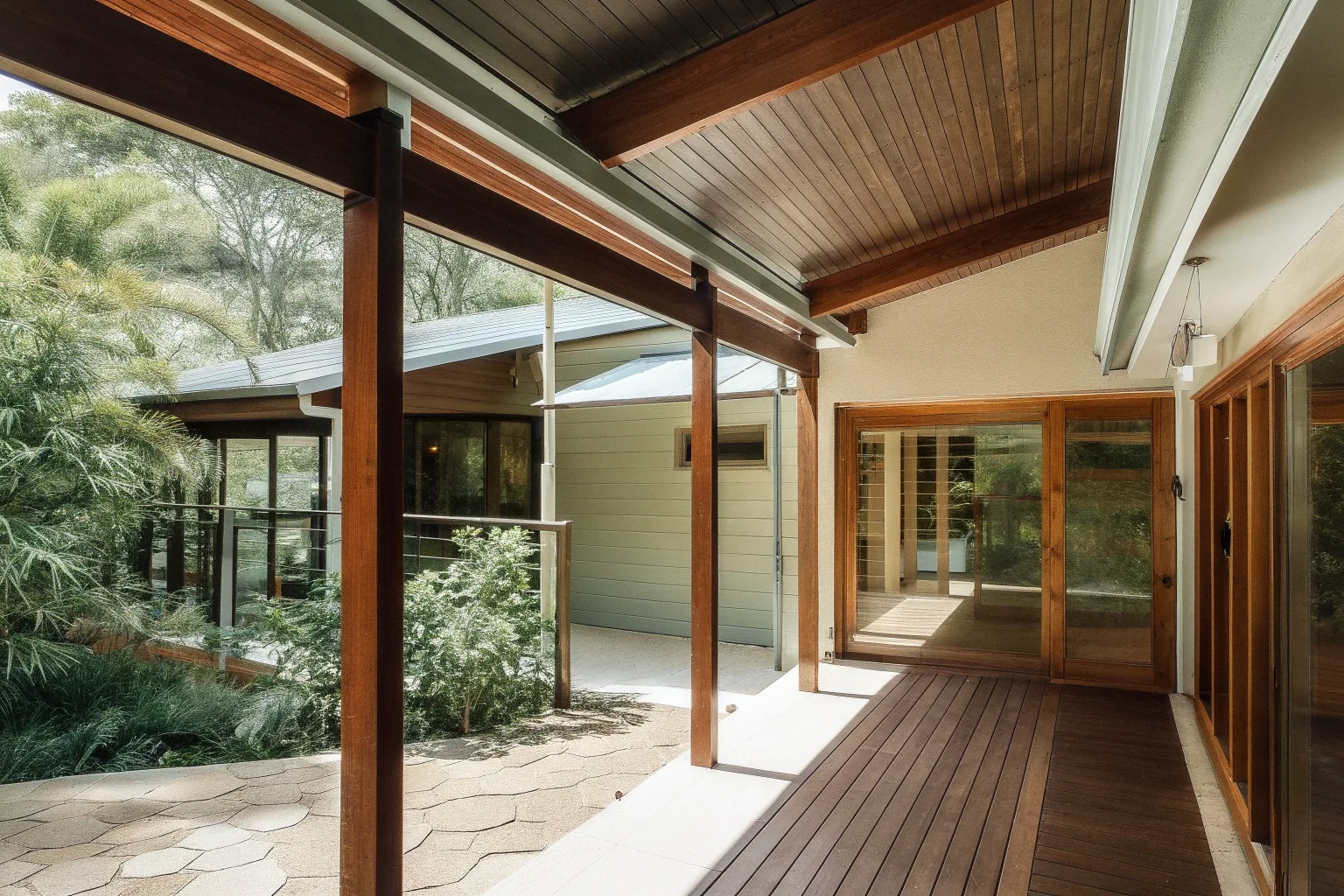 Gold Coast home showing front entry verandah