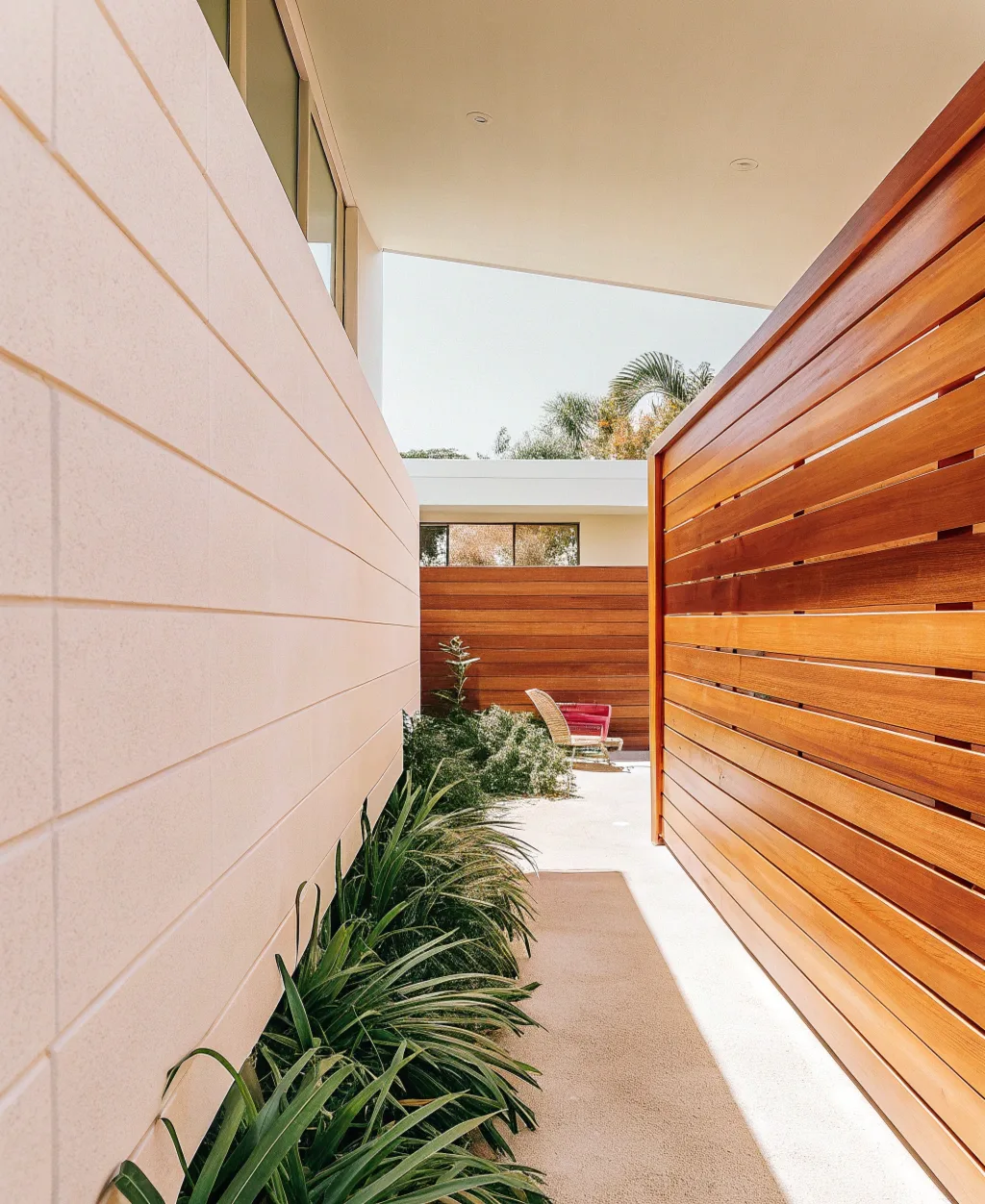Modern Australian timber fence seamlessly integrated with a deck
