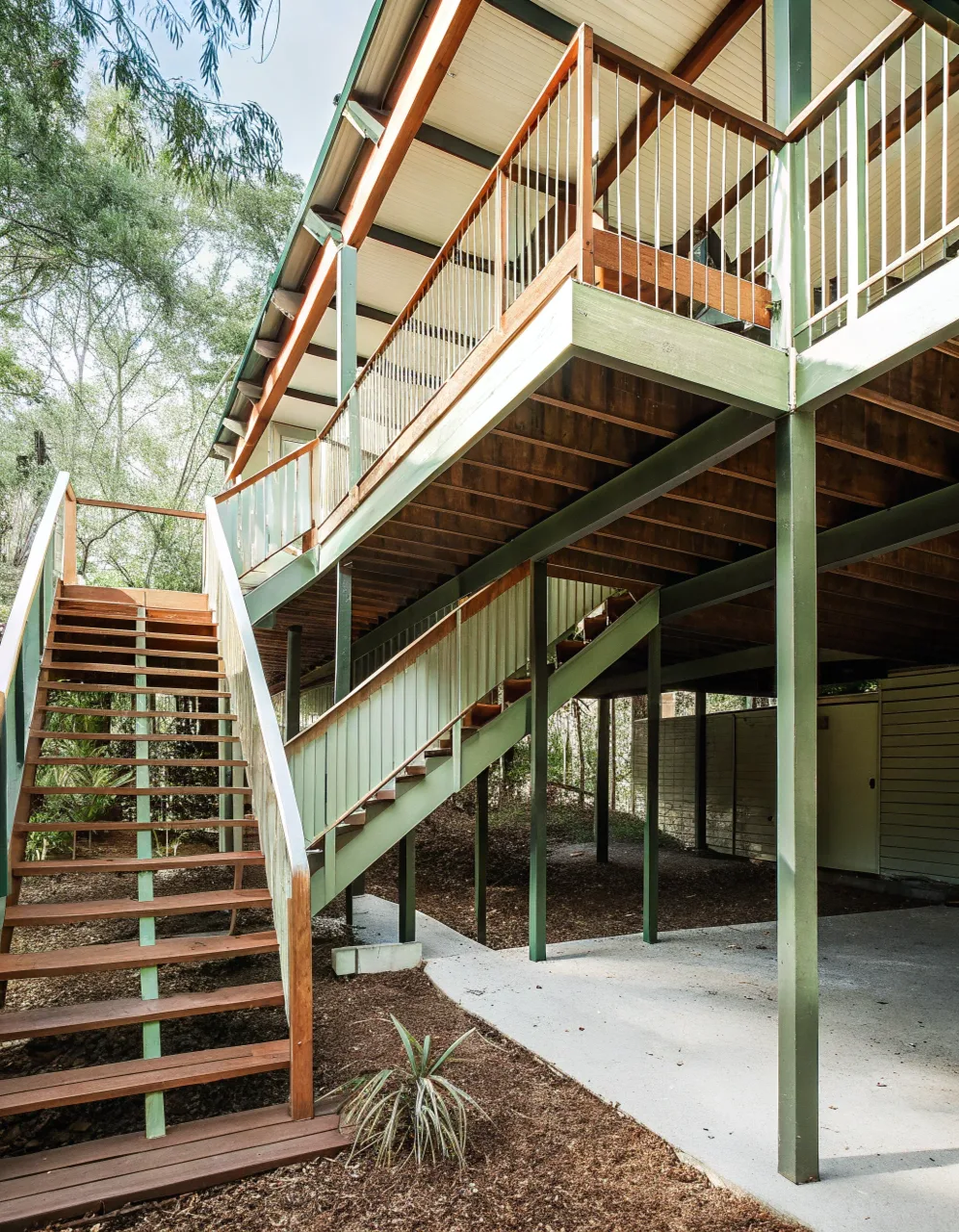 Large elevated timber deck